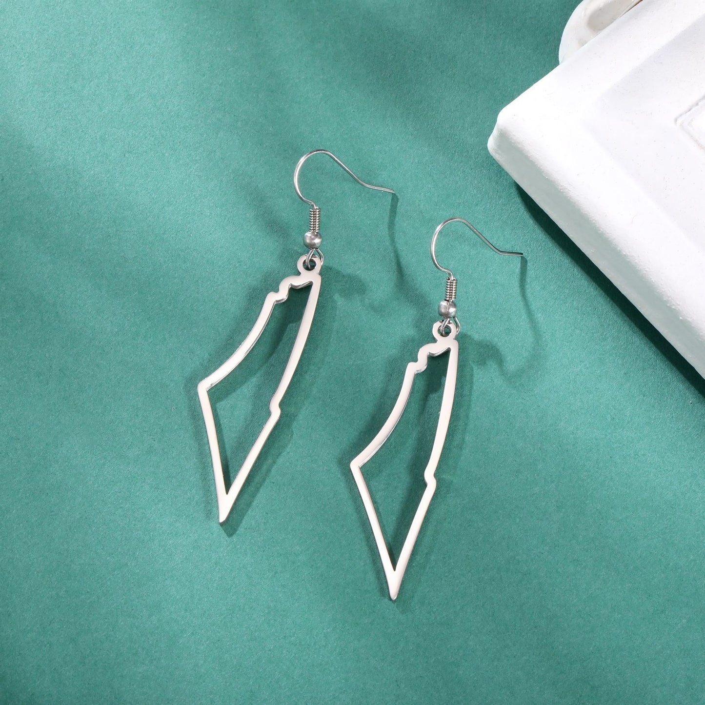 Titanium Steel Earrings Hollow Irregular Hollow Mountain Earrings