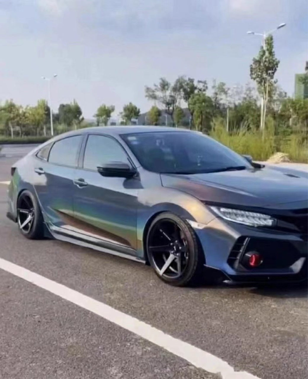 Modificación de rueda cóncava grande, de lados anchos y bajos