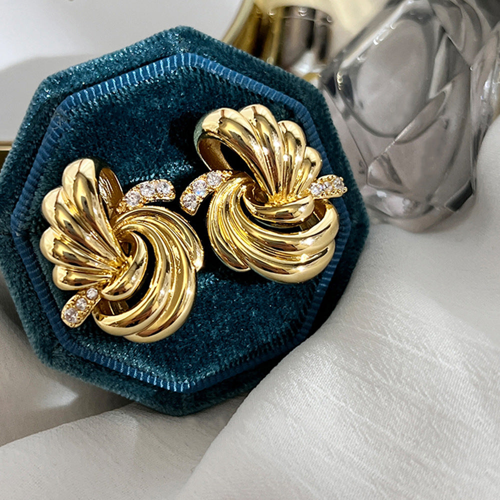 Fashionable Elegant Simple Metal Geometric Knotted Earrings