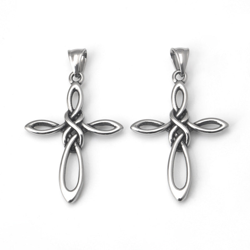 Collier pendentif croix celtique irlandaise en acier inoxydable, accessoires en titane