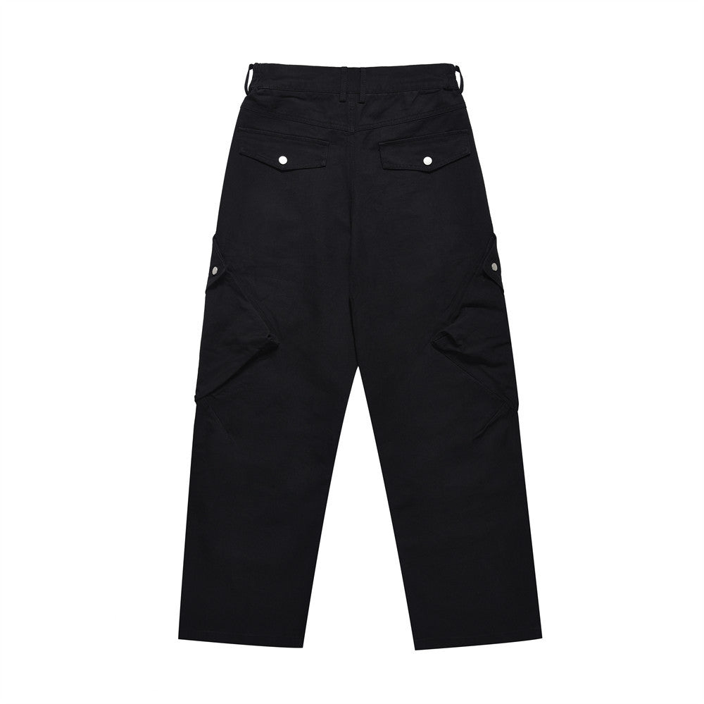 American-style Functional Pocket Design Tooling Straight-leg Trousers