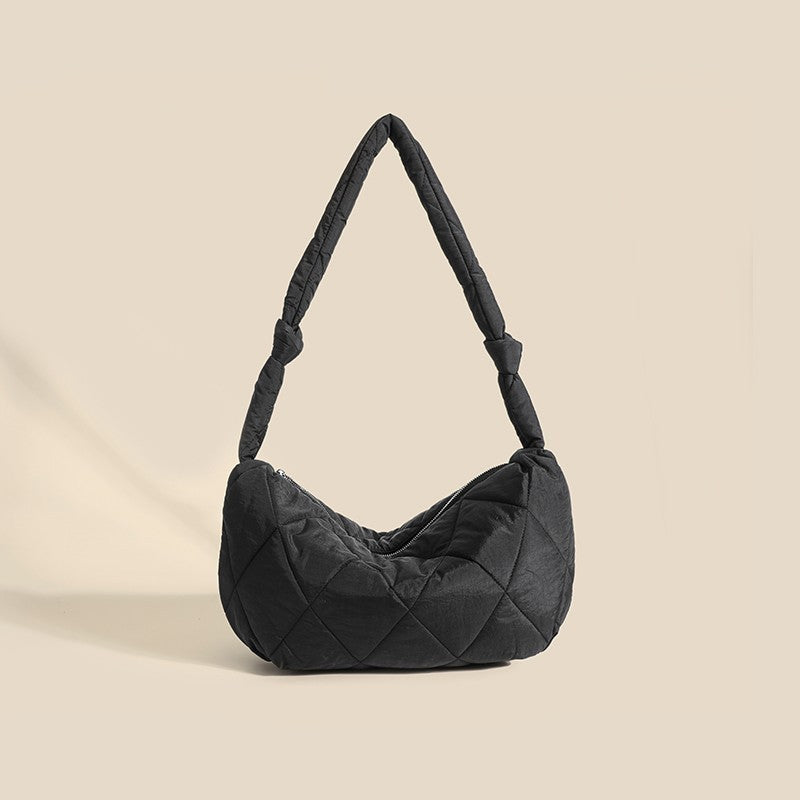Sac à boulettes en duvet de coton, sac à bandoulière en losange sous les bras