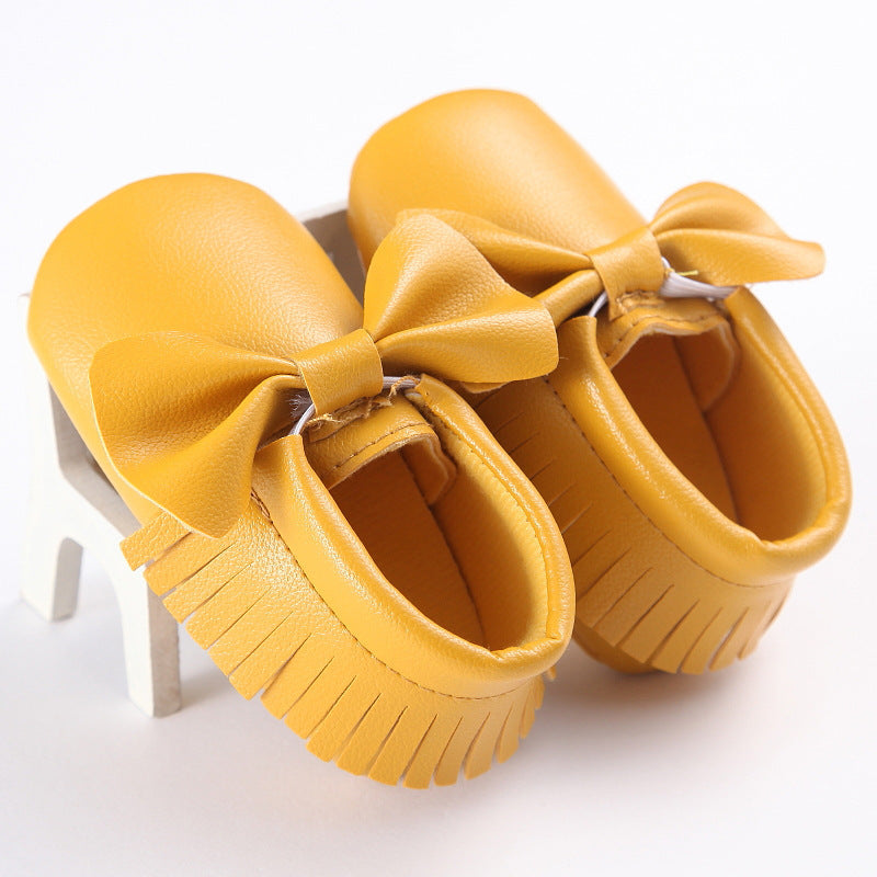 Printemps et automne nouveau 0-1 ans garçons et filles bébé chaussures gland Pu bas antidérapant décontracté bébé chaussures