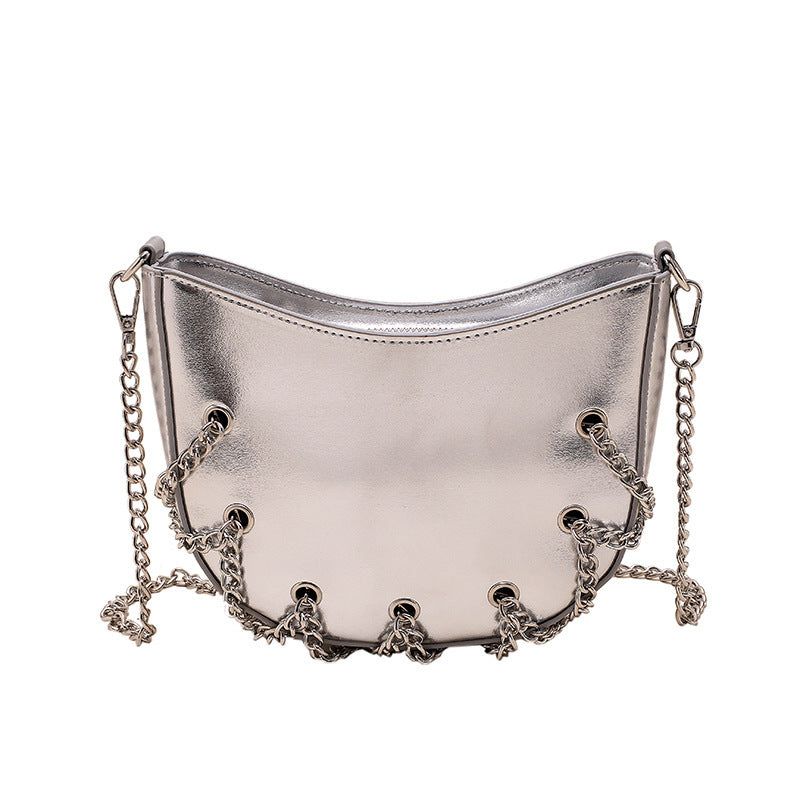 Metal Chain Air Eye Shoulder Bag