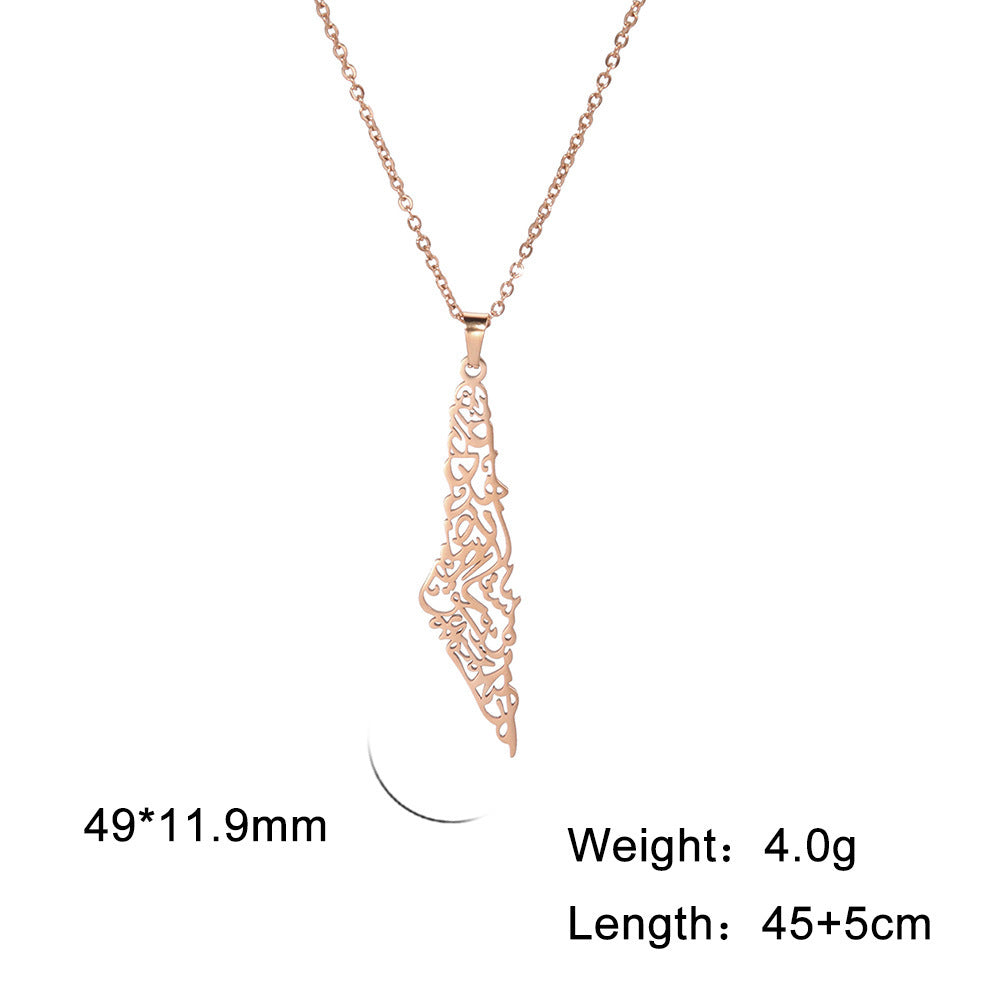 Collar de acero inoxidable de montaña hueca irregular