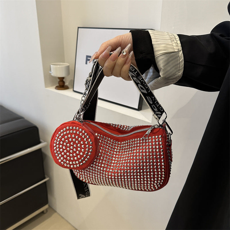 Sac à bandoulière en strass avec petit sac à main, sac à bandoulière sous les bras pour femmes, sacs de luxe de styliste