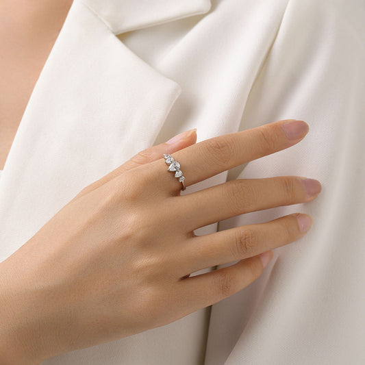 Women's S925 Sterling Silver Drop-shaped Ring