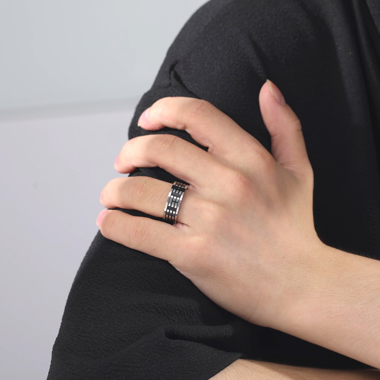 Simple Personality Stainless Steel Titanium Steel Men's Ring