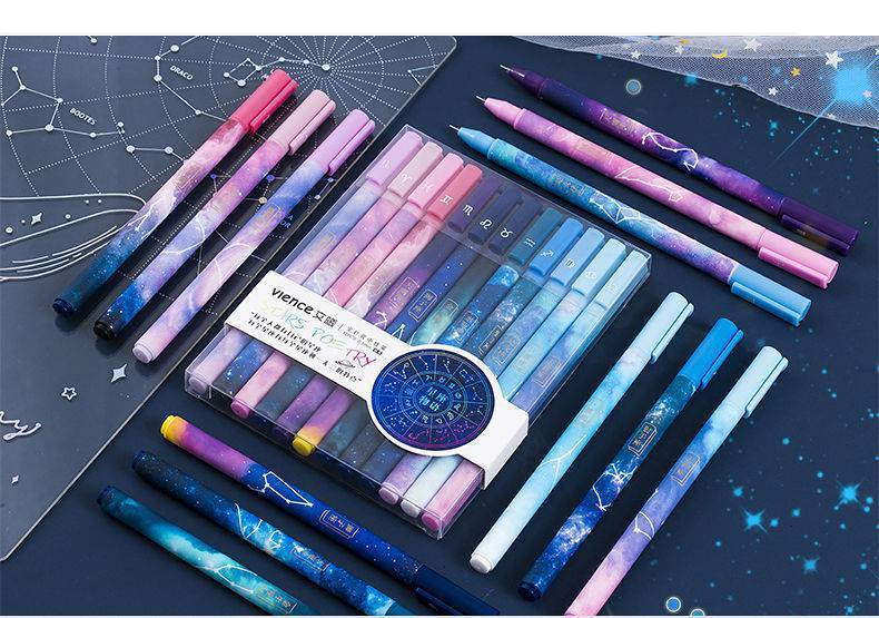 Stylo à douze constellations, stylo à étoile brillante, stylo à bille du zodiaque