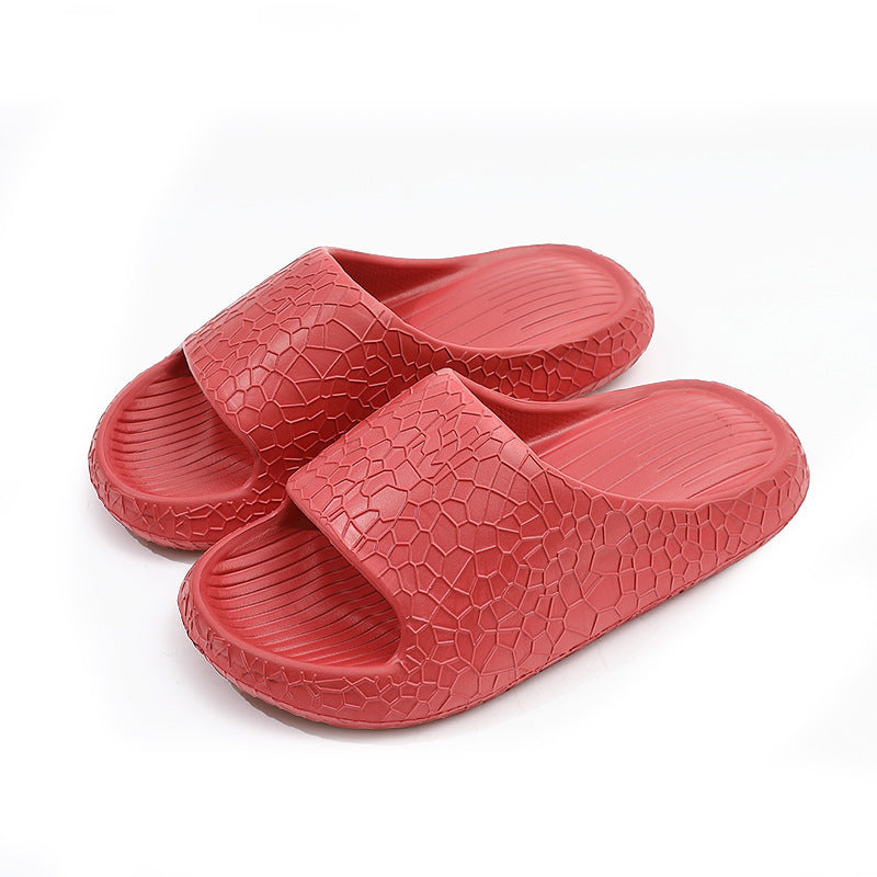 New Texture Home Slippers Summer Thick Sole Floor Bathroom Slipper For Women Men Non-slip House Shoes
