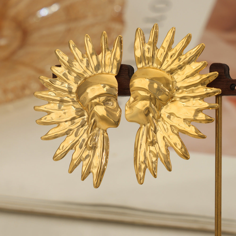 Boucles d'oreilles à la mode pour femmes, industrie lourde