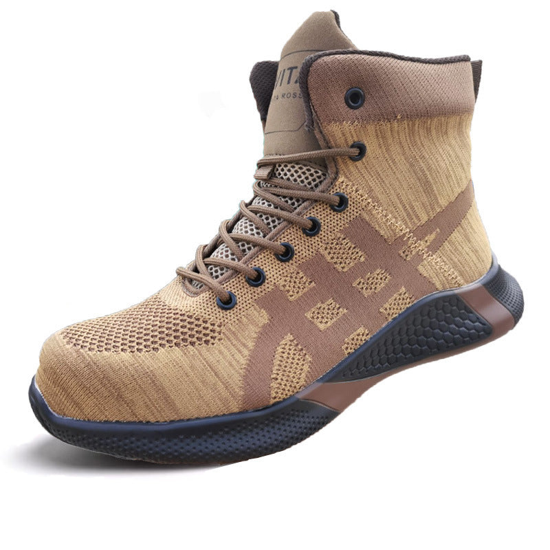 Bottes d'hiver en peluche pour hommes, chaussures de Protection Anti-écrasement et Anti-perforation, chaussures de sécurité chaudes, épaisses et respirantes à lacets