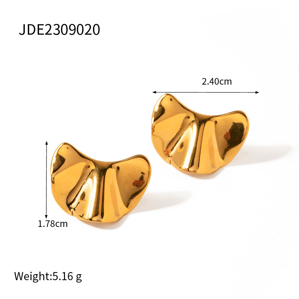 Boucles d'oreilles en acier inoxydable et titane doré