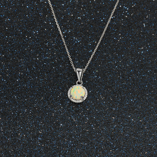 Women's Opal Opal Woven Silver Necklace