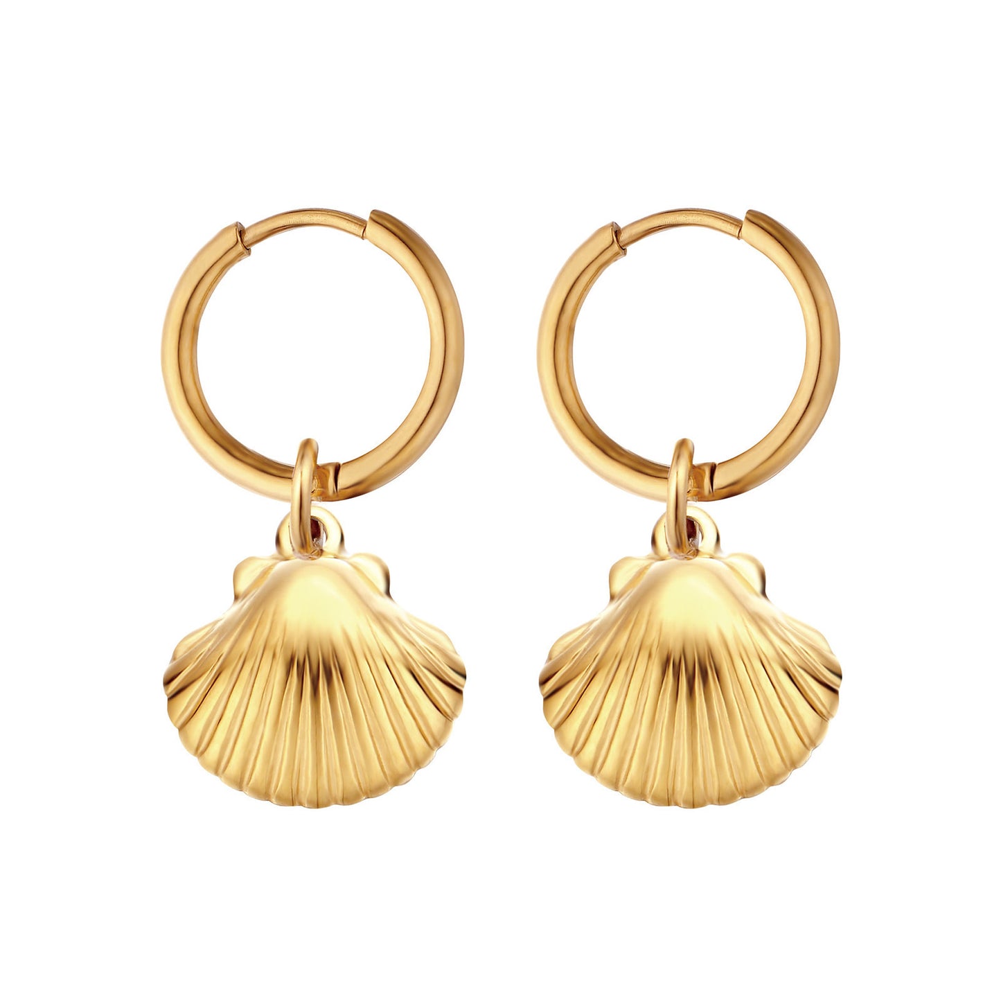 Boucles d'oreilles pince à crabe conque Sun Queen