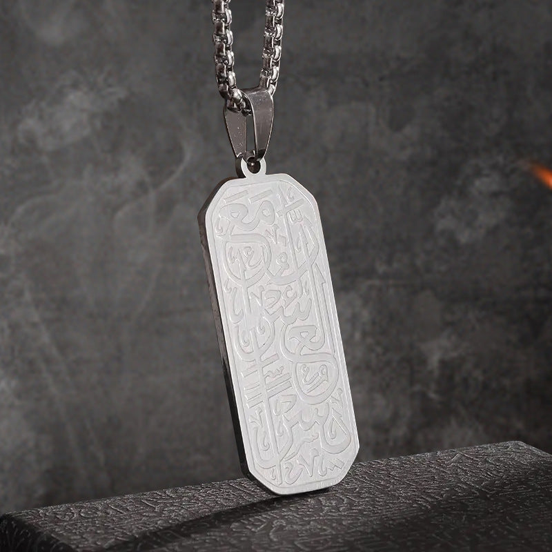 Stainless Steel Retro Pattern Pendant Personality Simple