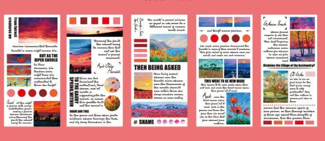 Série de livres d'autocollants anglais de base et en papier de peintures de paysages célèbres