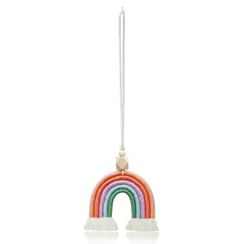 Vintage Bohemian Handwoven Rainbow Car Pendant