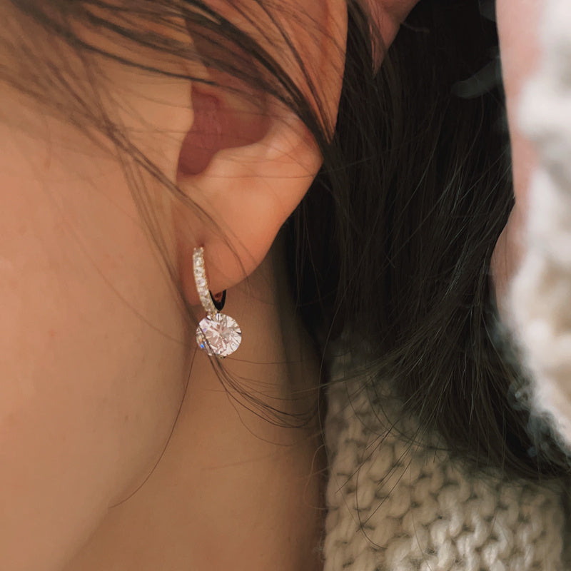 Clip d'oreille en diamant intelligent et simple, mode classique