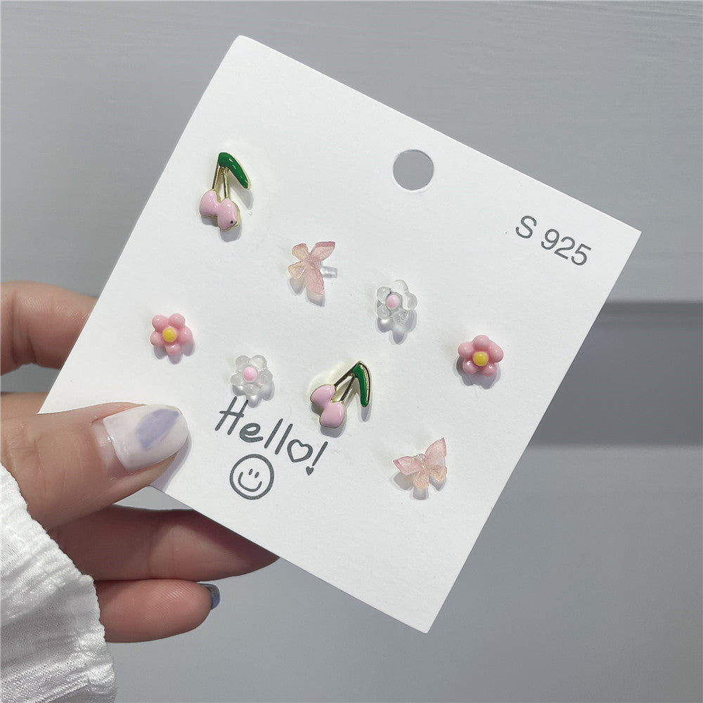 Boucles d'oreilles à tige en argent sterling pour femme