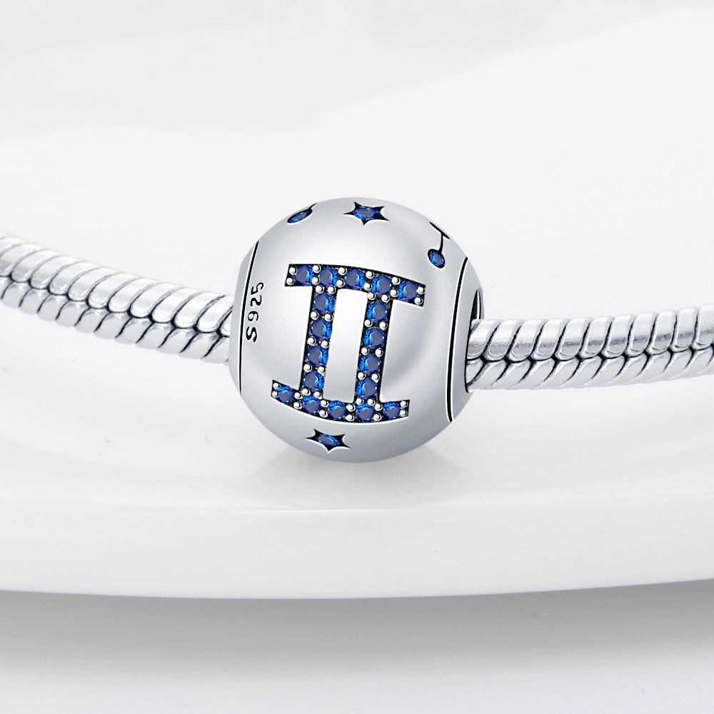 Nouveau Douze Constellation perles dispersées S925 en argent Sterling bricolage ornement correspondant Bracelet