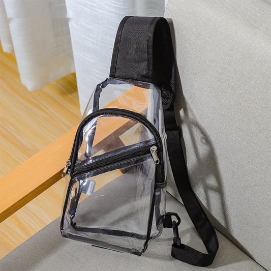 Bolso de pecho transparente impermeable de PVC para hombre