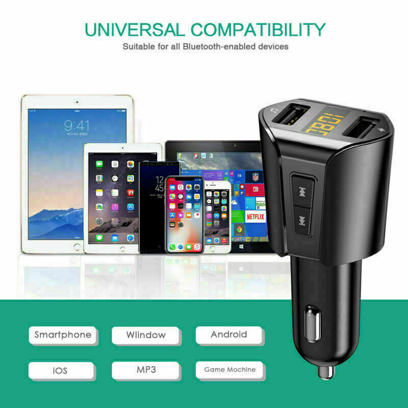 Lecteur MP3 pour voiture, Radio sans fil, Bluetooth, transmetteur FM, adaptateur, 2 ports USB, Kit de voiture, nouvelle collection