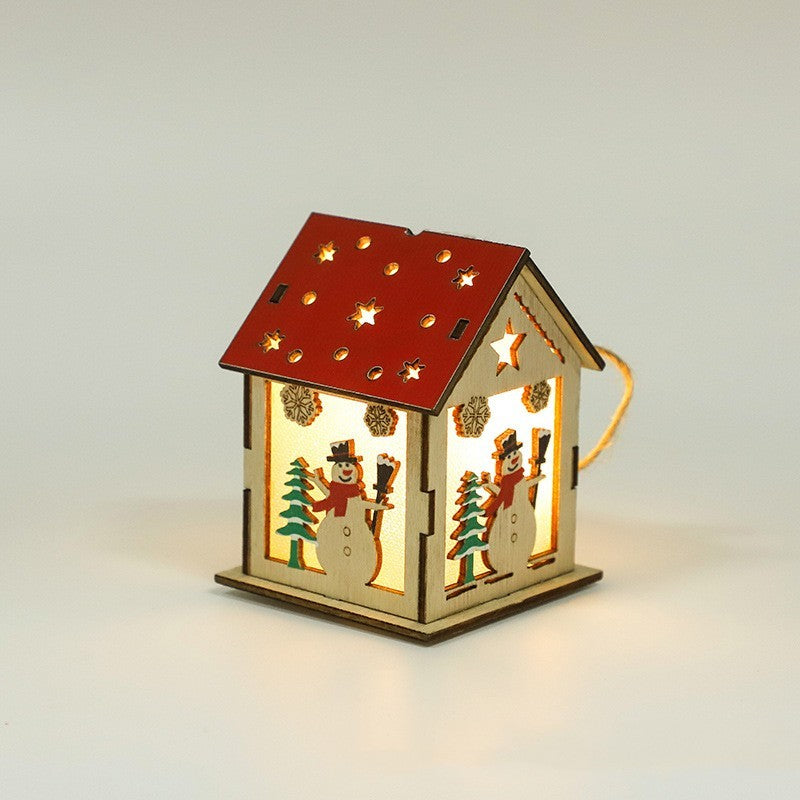 Colgantes de madera luminosos festivos decorativos