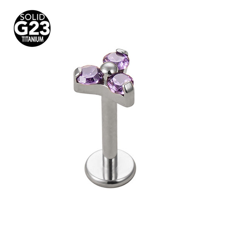 Pack de bougainvilliers spectabilis en titane incrusté de Zircon, clou d'oreille en os, Piercing pour le corps humain