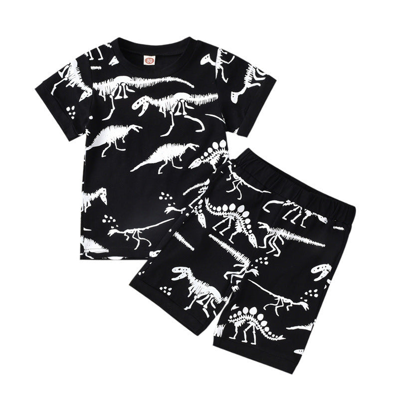 Vêtements d'été pour enfants dinosaures à manches courtes