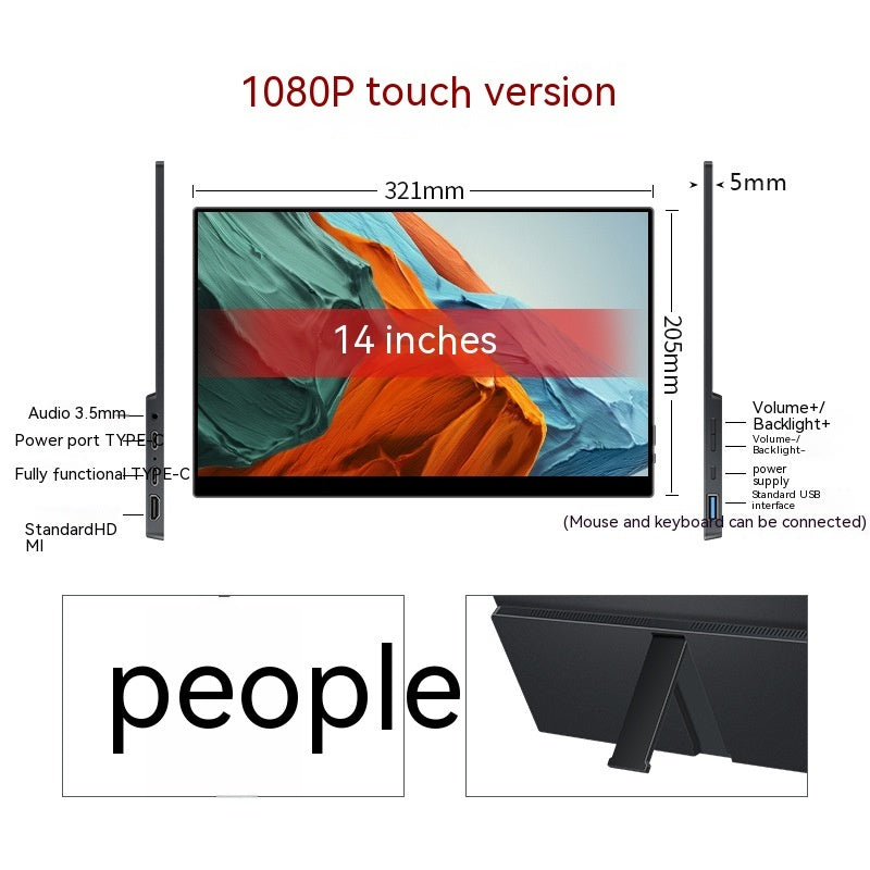 Écran d'extension externe de jeu d'ordinateur de téléphone portable de moniteur portatif de contact