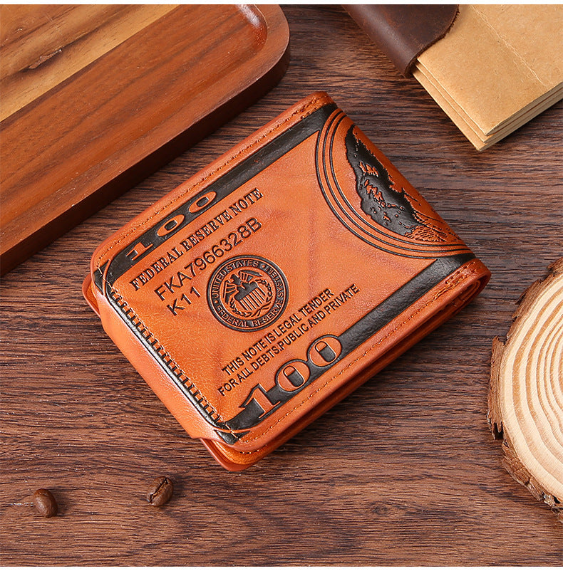 Monedero personalizado con dos hebillas y múltiples ranuras para tarjetas para hombre