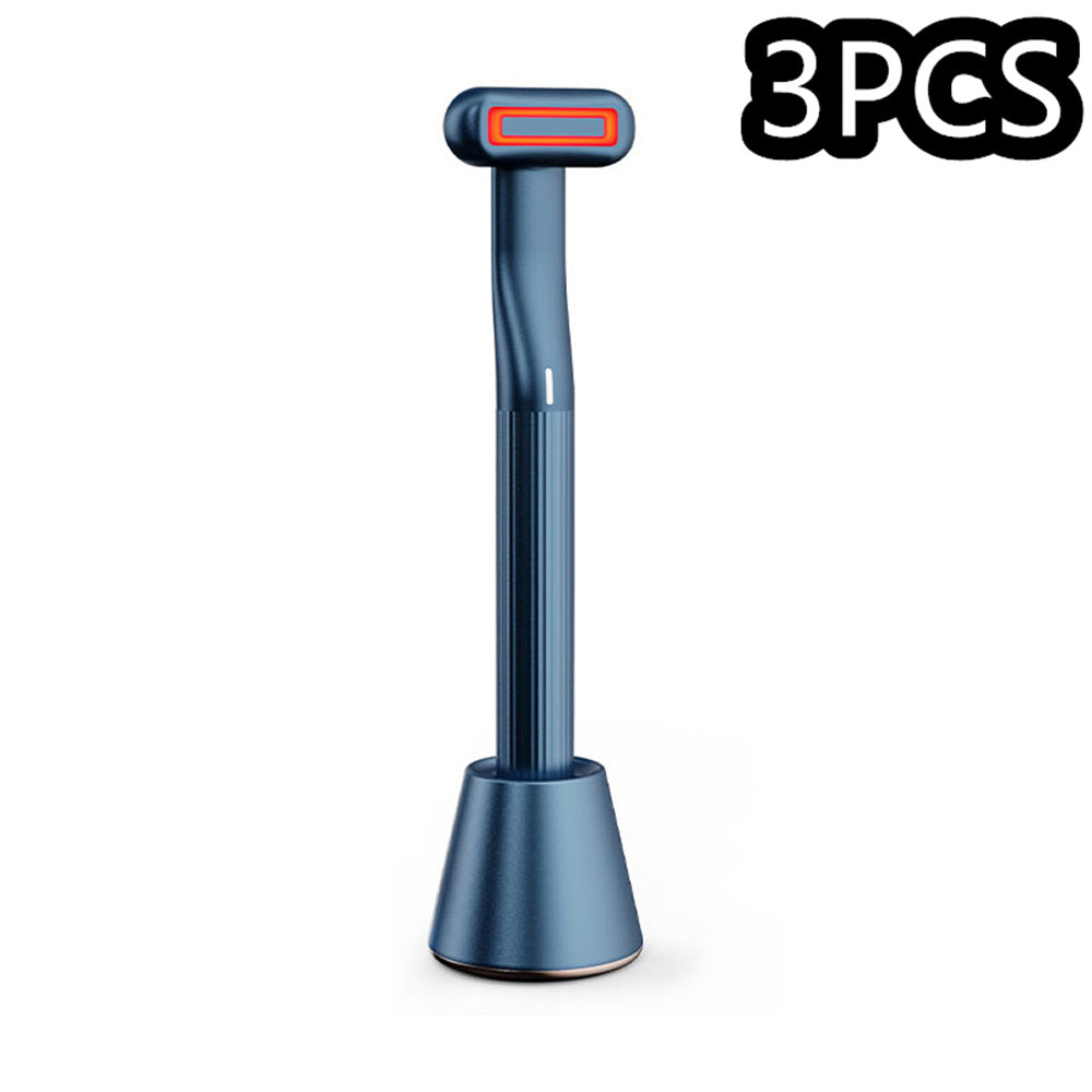 Nuevo masaje de ojos rotatorio mejorado de 360 ​​grados, masaje terapéutico de calor facial, luz LED roja, varita de herramienta de cuidado de la piel 5 en 1