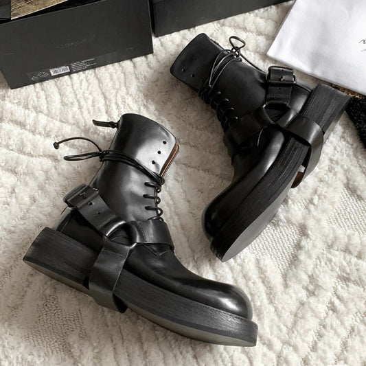Bottines à lacets et fermeture éclair latérale pour femmes