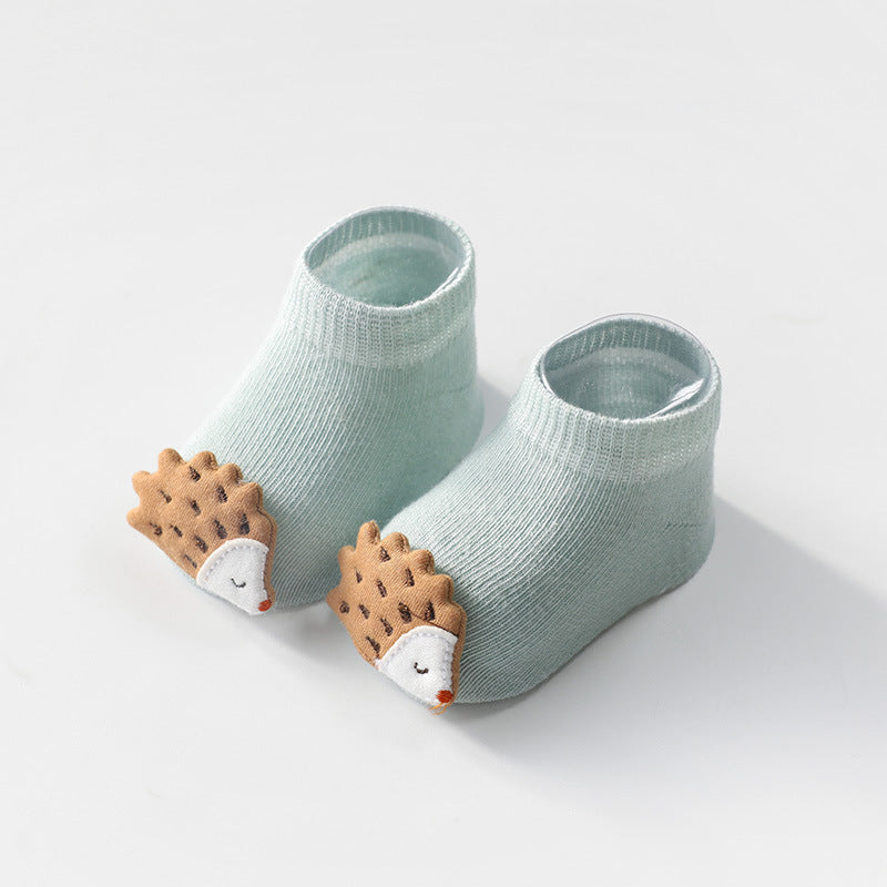 Chaussettes pour enfants, accessoires d'animaux de dessin animé, chaussettes pour bébé, distribution de colle antidérapante