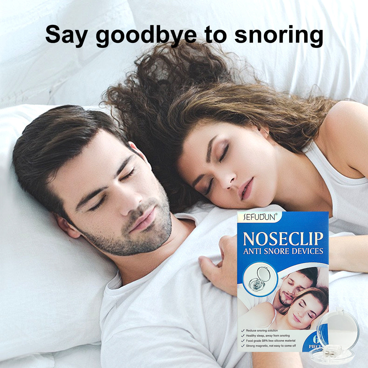 Silicone Magnetic Anti Snore StopSnoring Nose Clip Sleep Tray SleepingAid Apnea Guard Night Device