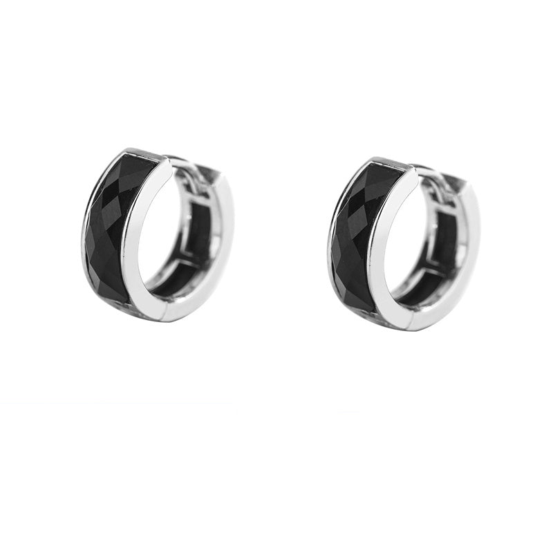Sterling Silver Amethyst Sand Ear Clip Niche Hip Hop Cold Style