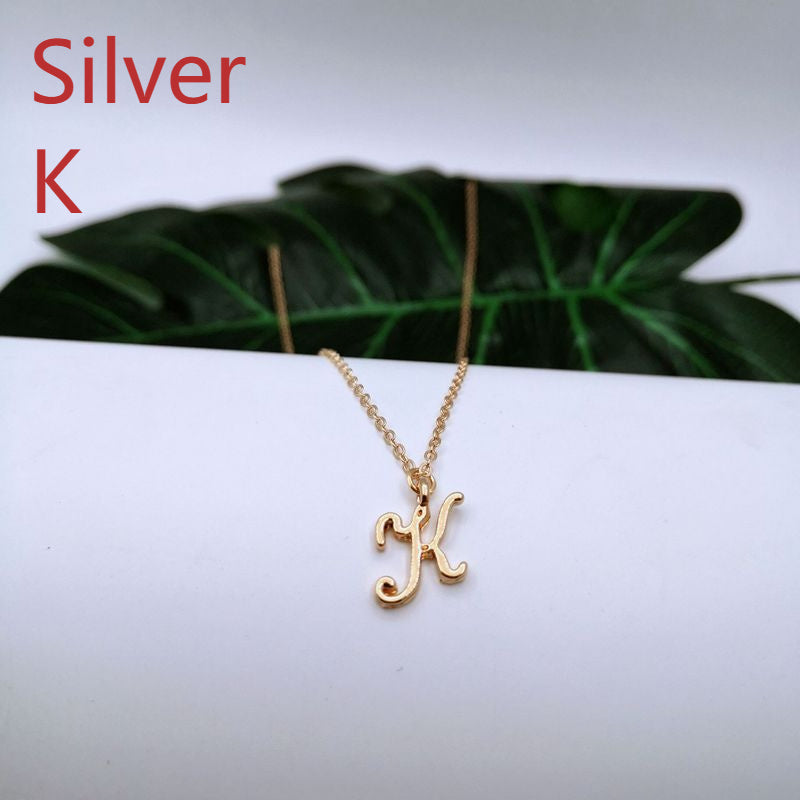 Ornament 26 Letter Necklace Simple Fashion Character Capital English Pendant Special-interest Design Clavicle Chain