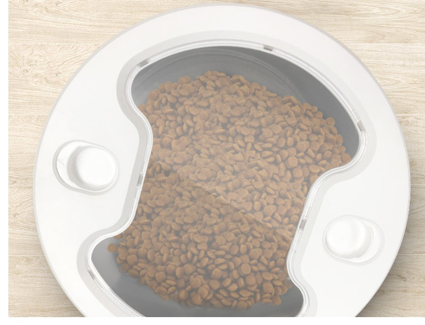 Alimentador inteligente para mascotas, dispensador automático de comida para gatos y perros, tazón de acero inoxidable, con sincronización de grabación, alimentación