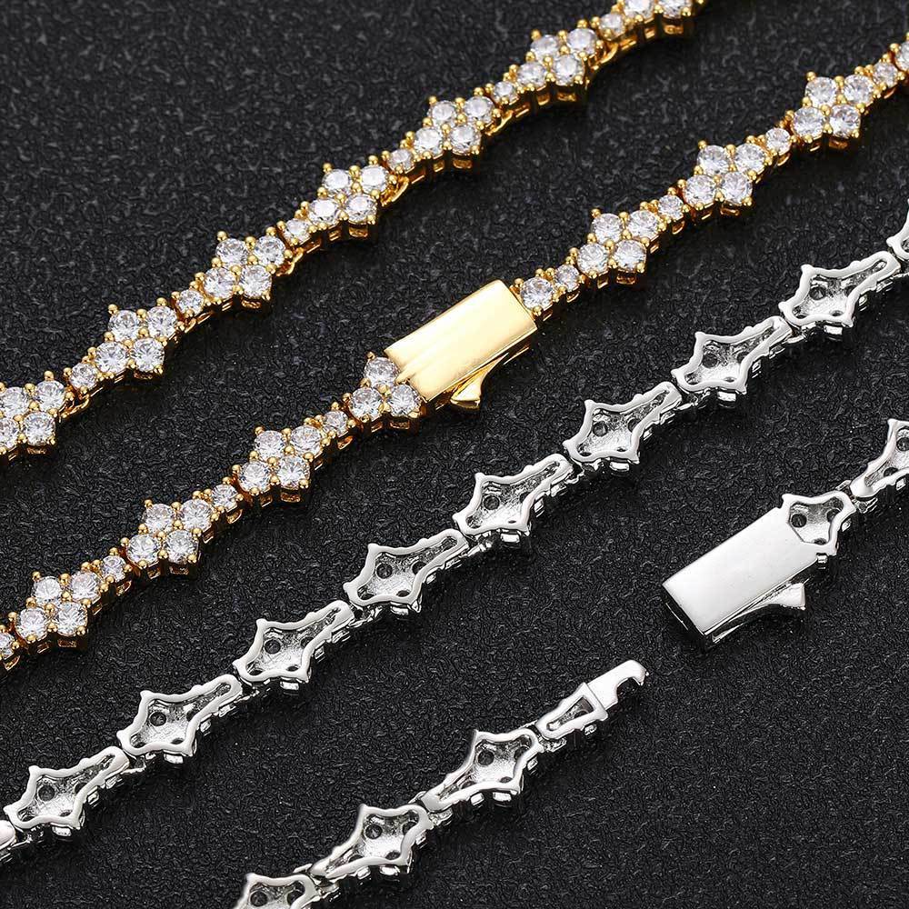Collier de diamants en Zircon Tennis, ornement de marque de mode, plein de diamants