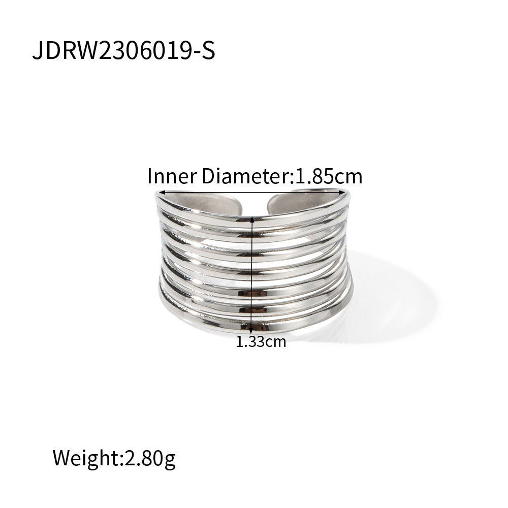 Bague en acier inoxydable à la mode de style simple Ins