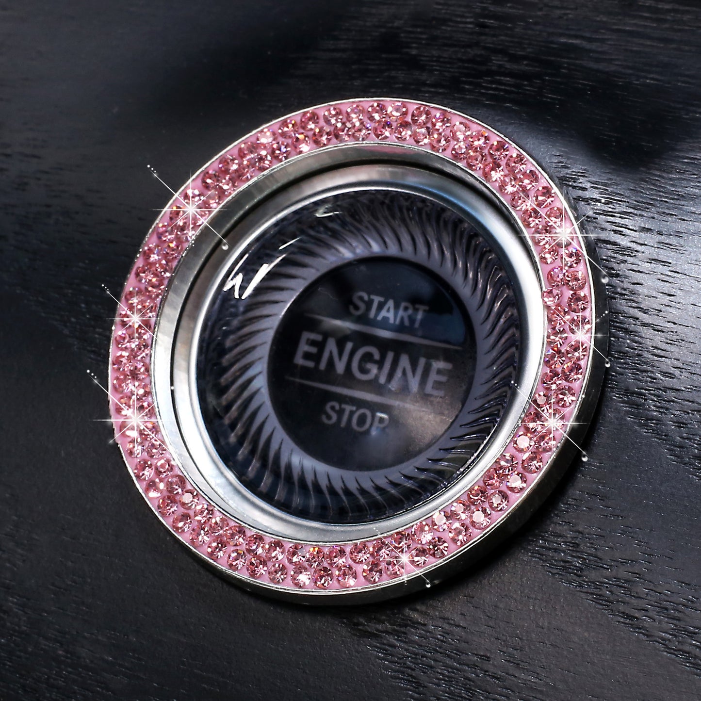 Diamond-encrusted Car One-button Start Decorative Ring  Stickers Women