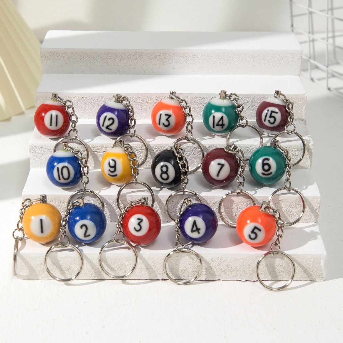 Porte-clés de billard n°8 noir pur