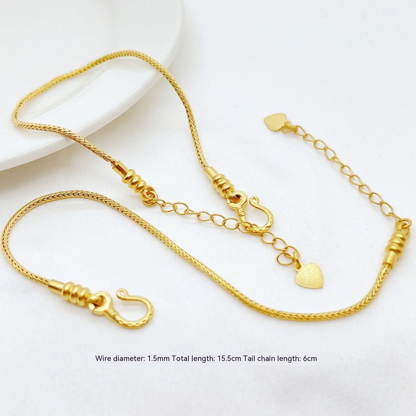 Bracelet en os de serpent en or alluvial de Style ancien, bricolage, perles, filetage
