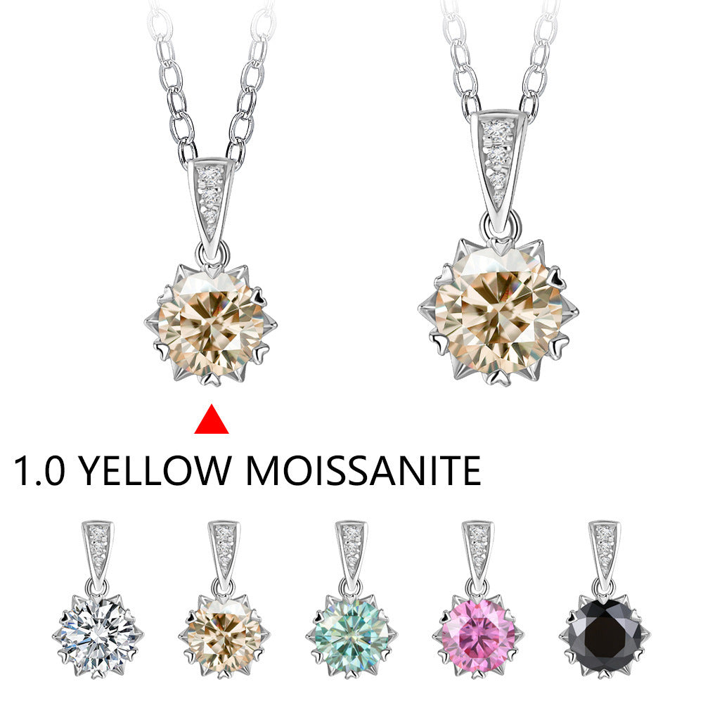 Collier flocon de neige Moissanite en argent Sterling 2 carats, Design d'intérêt spécial, à la mode, polyvalent