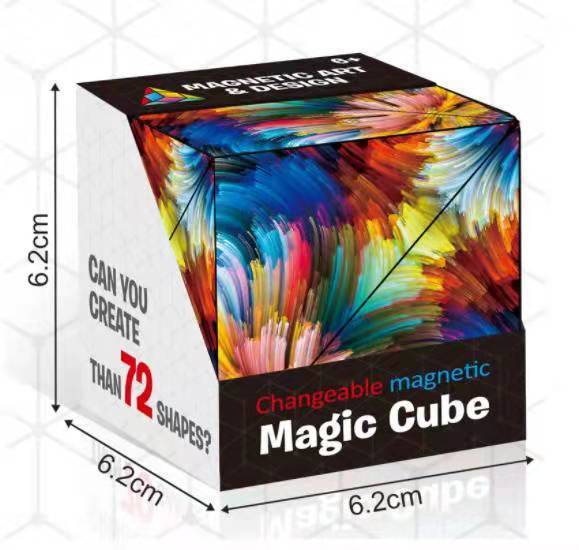 Cube magique à géométrie solide, jouet à déformation magnétique modifiable