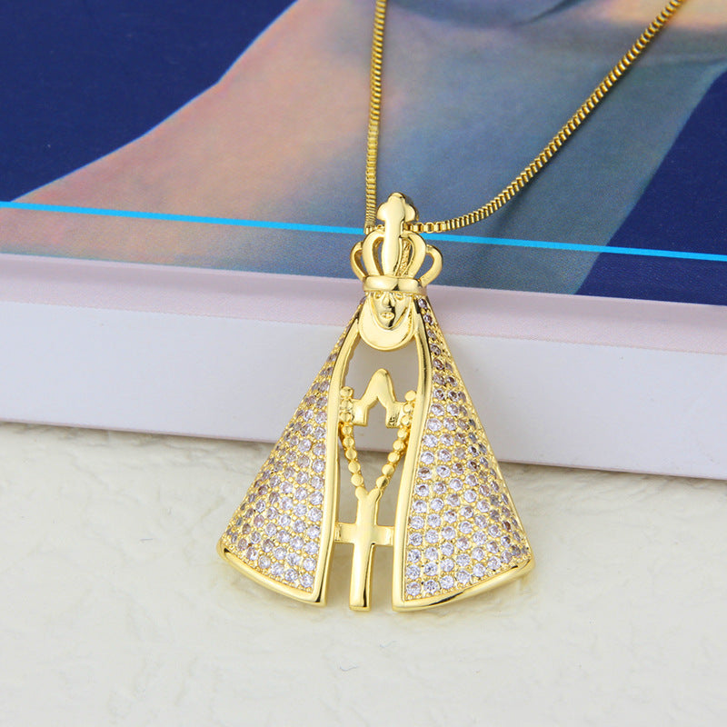 Minimalist Retro Zircon Pendant Maria Necklace
