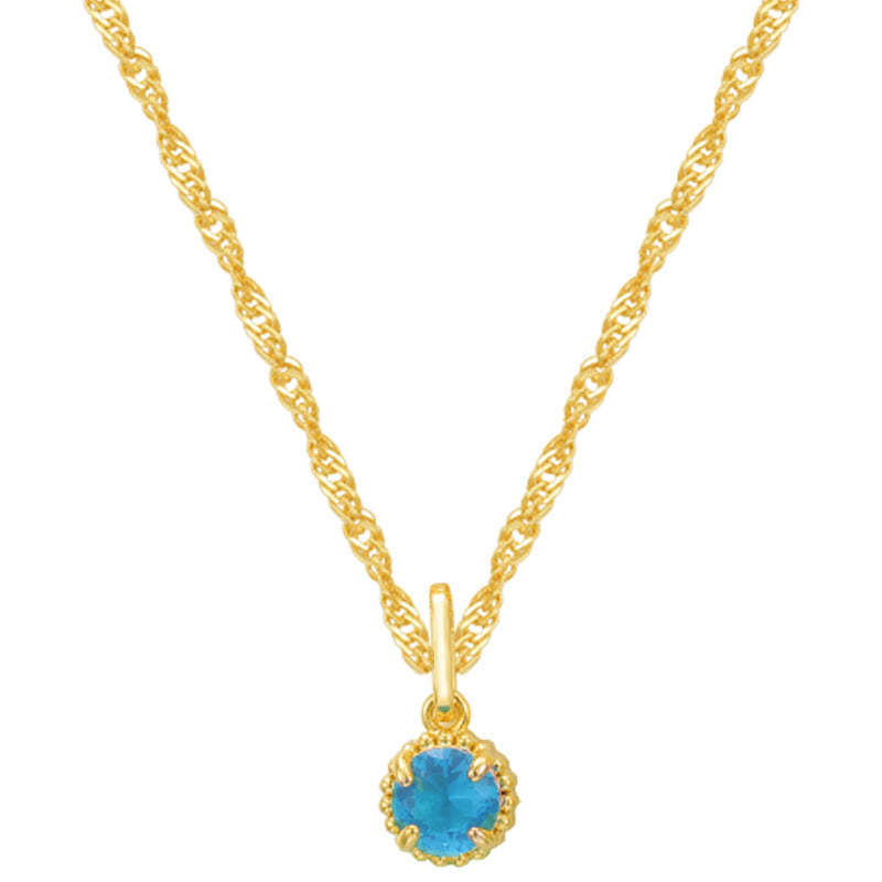 Collier rond en acier inoxydable avec pierre d'anniversaire de décembre