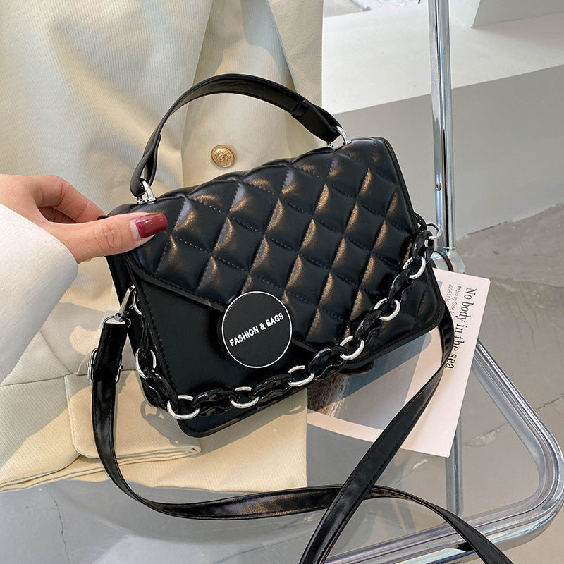 Bolso Cuadrado Pequeño Portátil Rombic Para Mujer Color Sólido