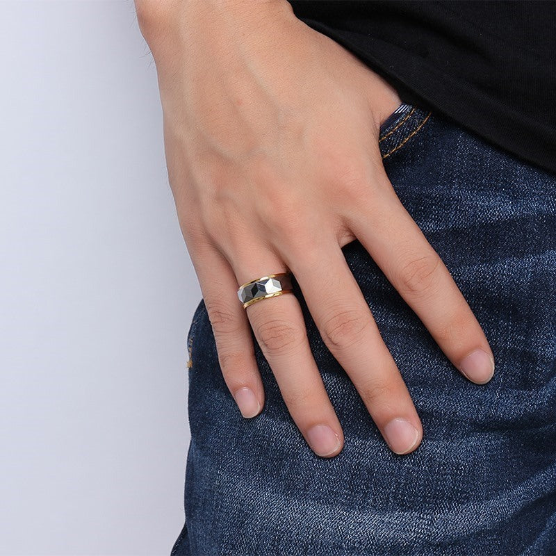 Men's Tungsten Ring Personality Fashion Trend Ornament